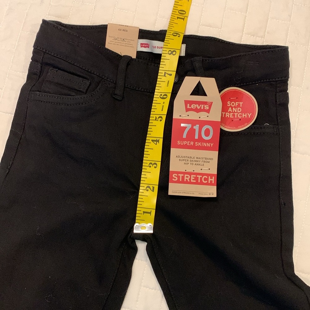 NWT Girls Levi's 710 Super Skinny Stretch Jeans, Black, Size 6 - Picture 12 of 16